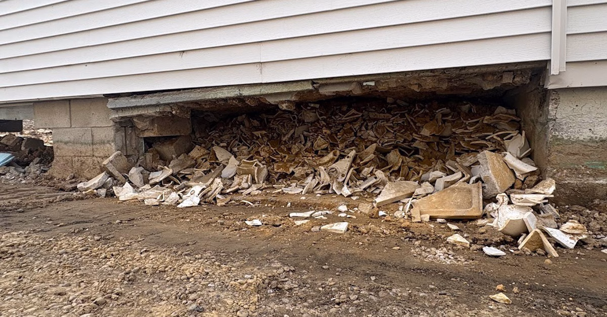 An unexpected historical artifact uncovered by volunteers under a Spencer County Habitat for Humanity home build.